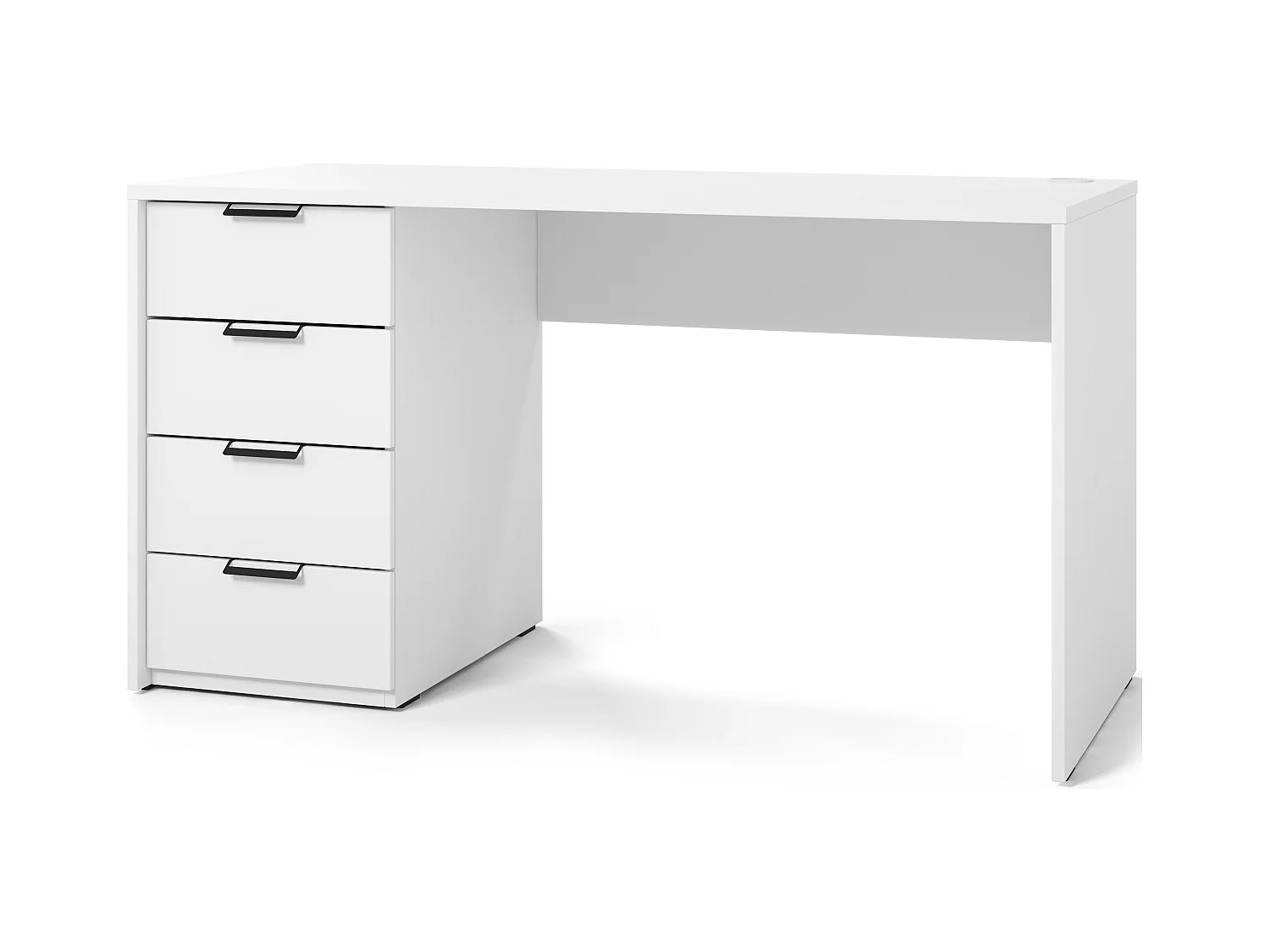 Bureau AROLD – 120 ou 140cm – Blanc mat ou bois Naturel-Blanc-Largeur 140 cm