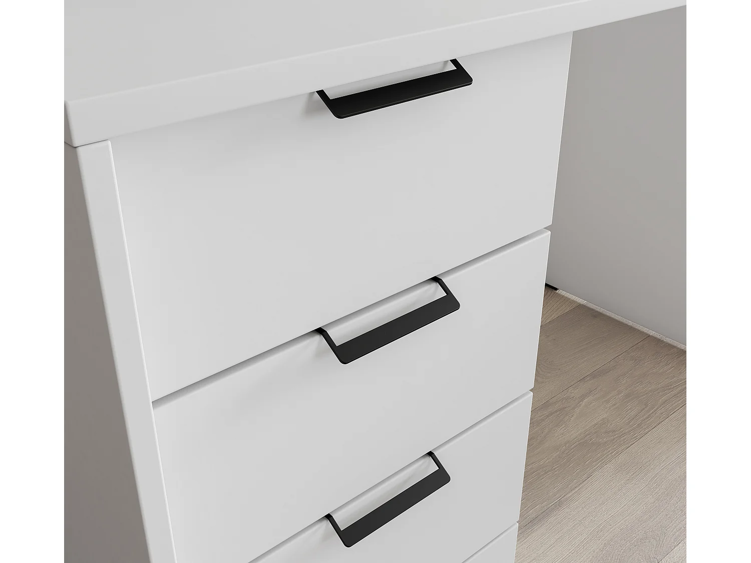 Bureau AROLD – 120 ou 140cm – Blanc mat ou bois Naturel-Blanc-Largeur 140 cm