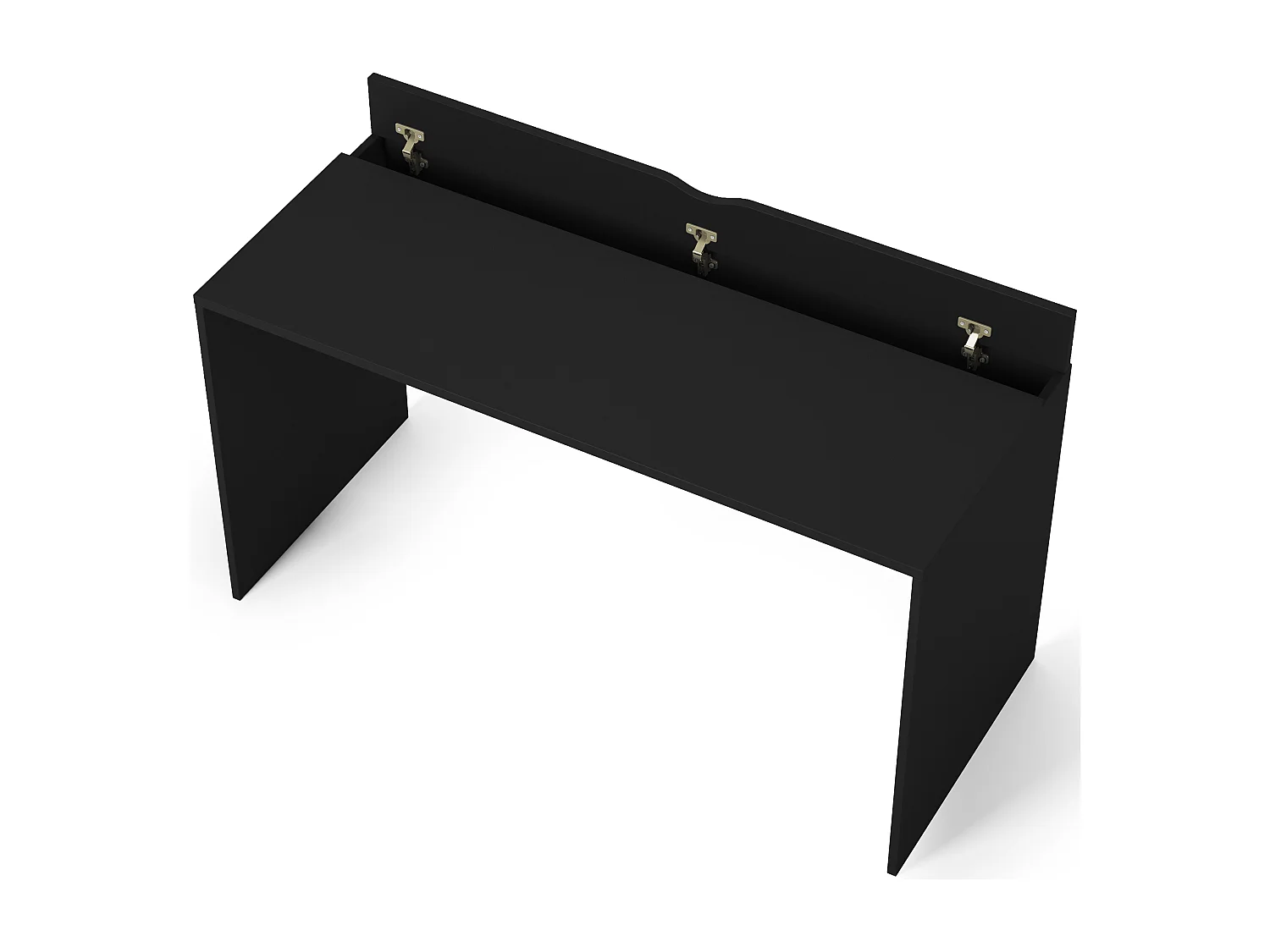 KAZY bureau – 120 of 140 cm – Wit of Mat Zwart-Kleur Zwart-Breedte 120 cm