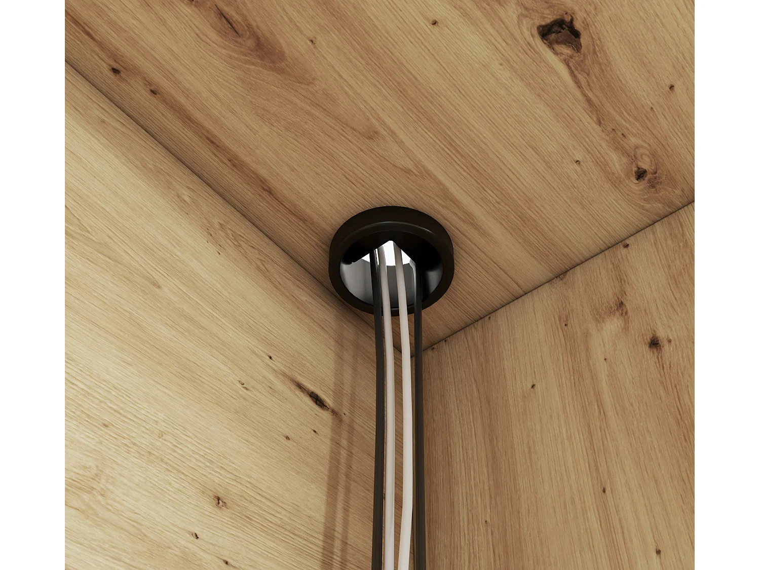 Bureau AROLD – 120 ou 140cm – Blanc mat ou bois Naturel-Beige-Largeur 140 cm