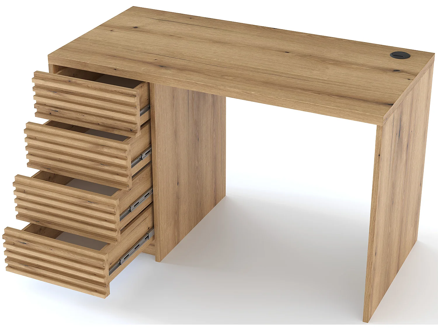 Bureau en bois ARITA – 120 ou 140cm – Chêne artisan-Largeur 120 cm