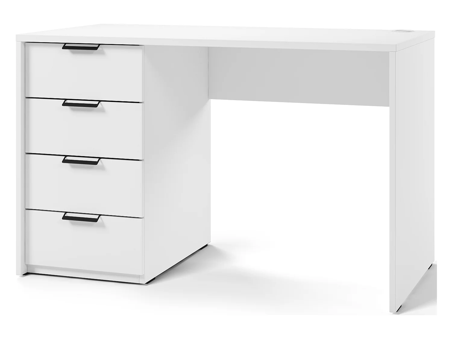 Bureau AROLD – 120 ou 140cm – Blanc mat ou bois Naturel-Blanc-Largeur 120 cm