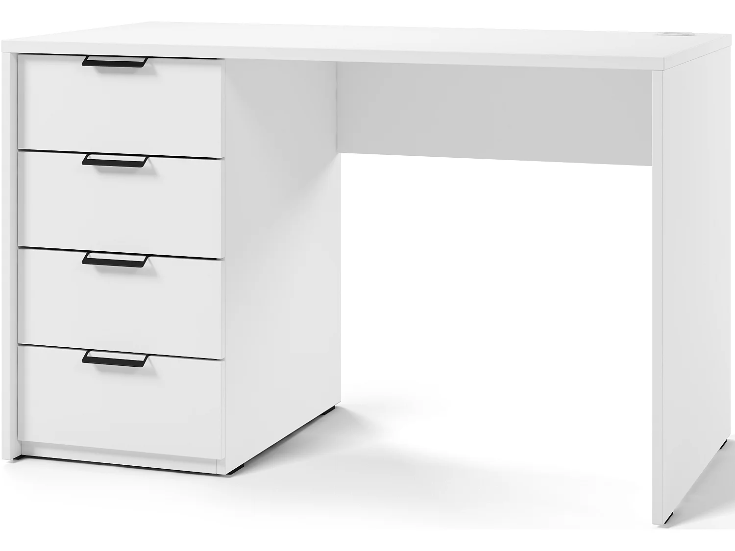 Bureau AROLD – 120 ou 140cm – Blanc mat ou bois Naturel-Blanc-Largeur 120 cm