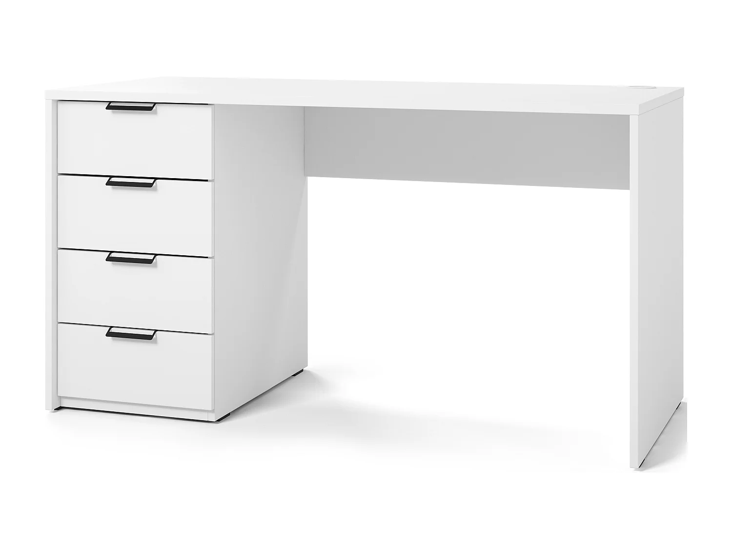 Bureau AROLD – 120 ou 140cm – Blanc mat ou bois Naturel-Beige-Largeur 120 cm