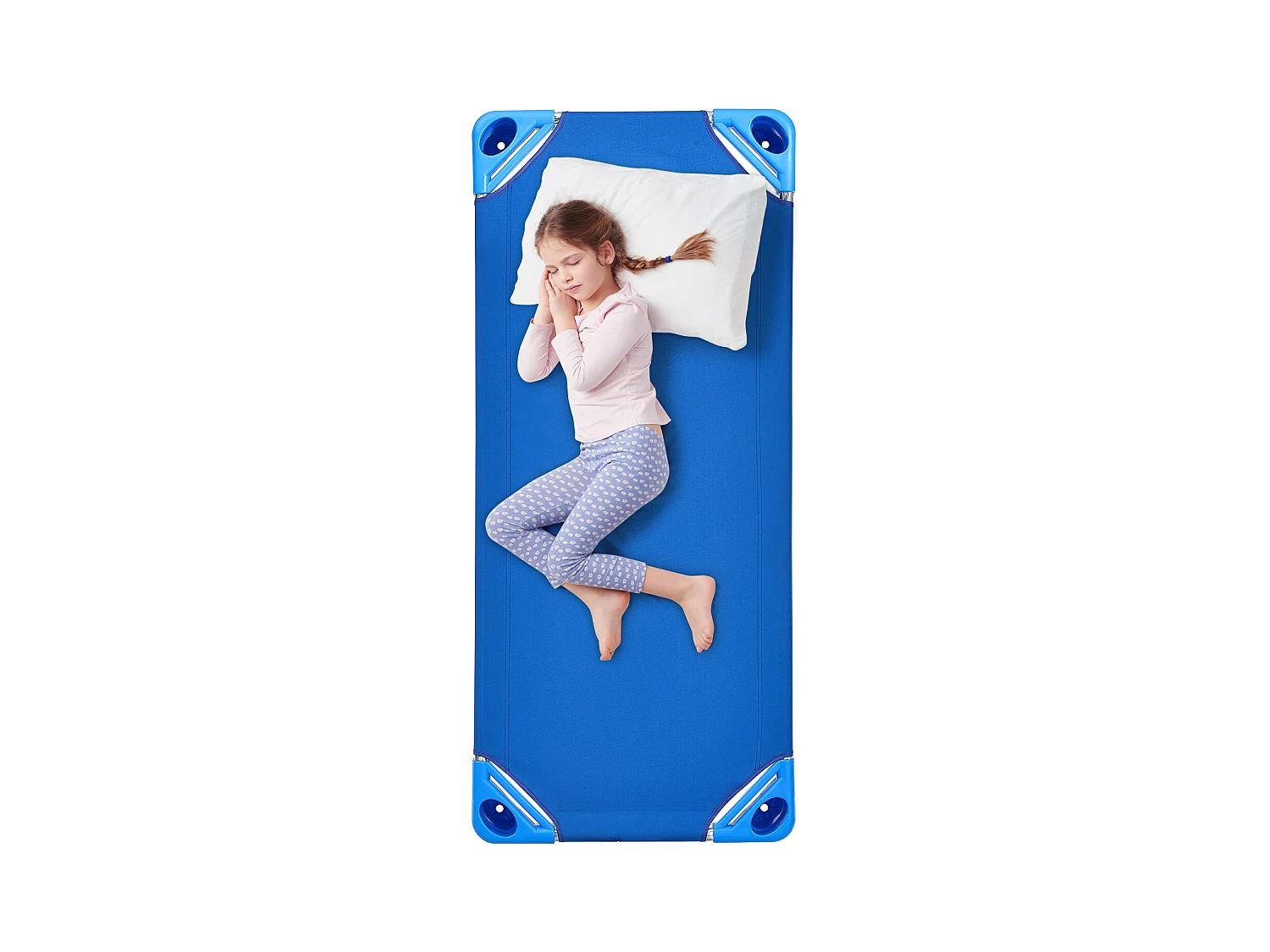 Letto per Bambino SucceBuy Pileabile, 132 x 58 cm, Blu, In Lotto da 6, per Asili Nido, Scuole Materne e Aule Scolastiche