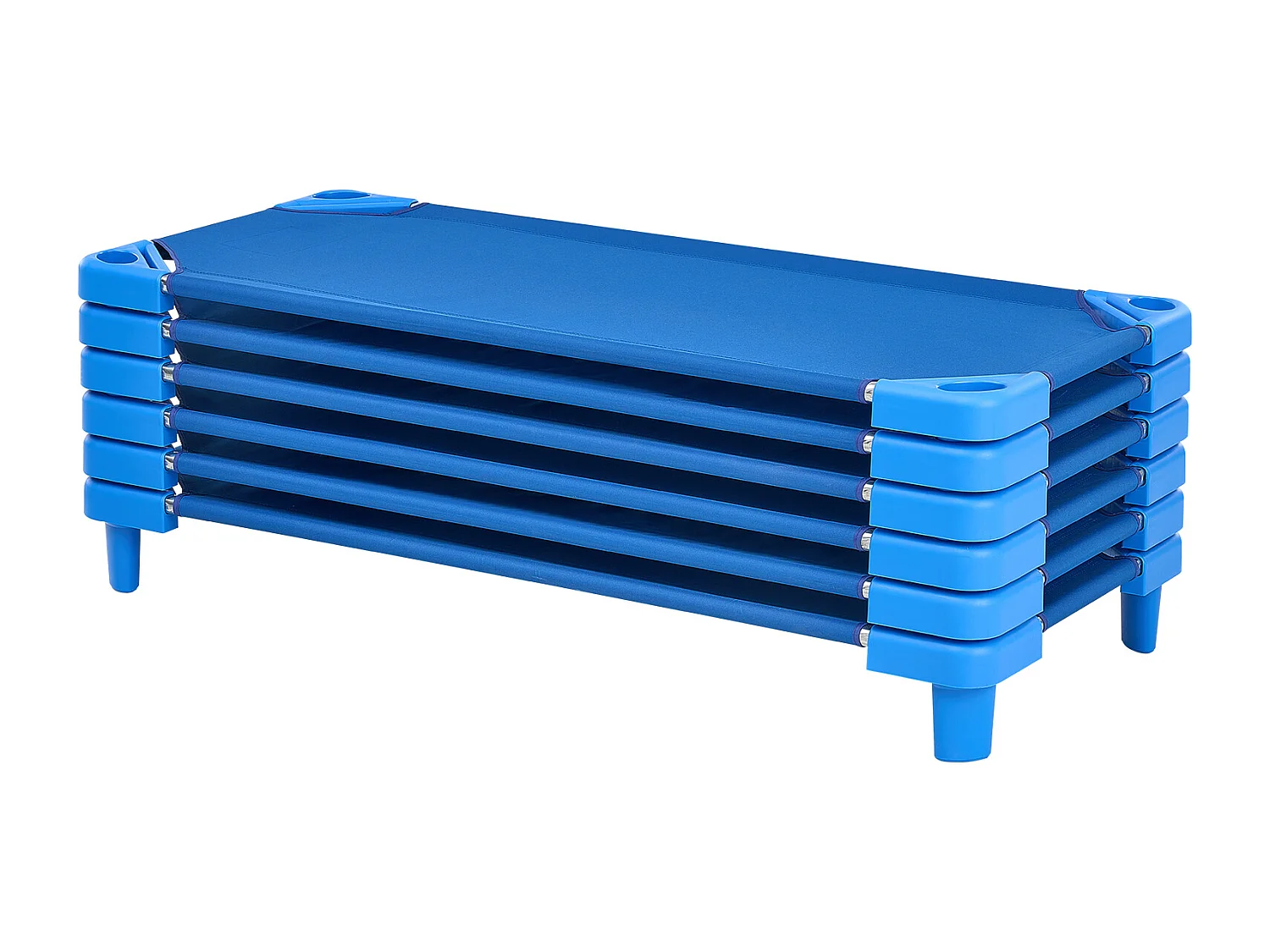 Lit Bébé SucceBuy Empilable, 132 x 58 cm, Bleu, Lot de 6 , pour Garderie, École Maternelle et Salle de Classe