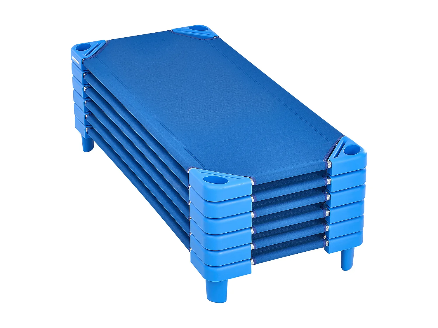 Lit Bébé SucceBuy Empilable, 132 x 58 cm, Bleu, Lot de 6 , pour Garderie, École Maternelle et Salle de Classe