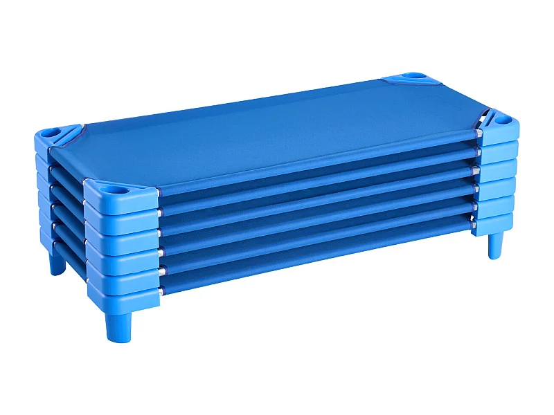 Lit Bébé SucceBuy Empilable, 132 x 58 cm, Bleu, Lot de 6 , pour Garderie, École Maternelle et Salle de Classe