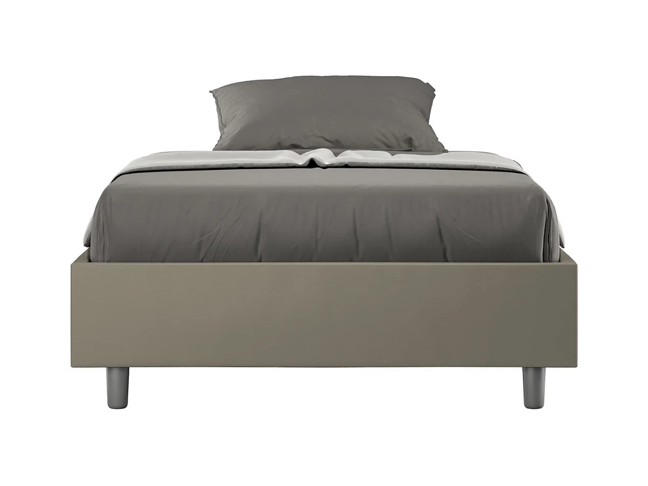 Estructura de cama de madera Borra-Color Capuchino-Ropa de cama 180x200 cm-Versión Con base