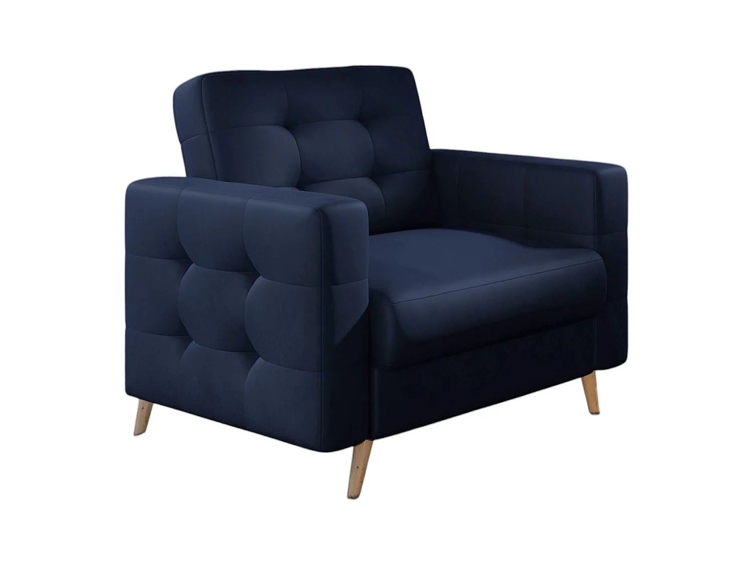 Fauteuil velours ANSKA-Bleu marine