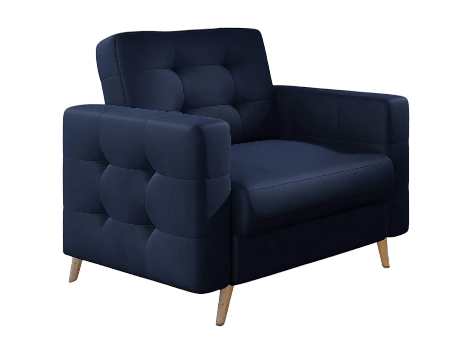 Fauteuil velours ANSKA-Bleu marine