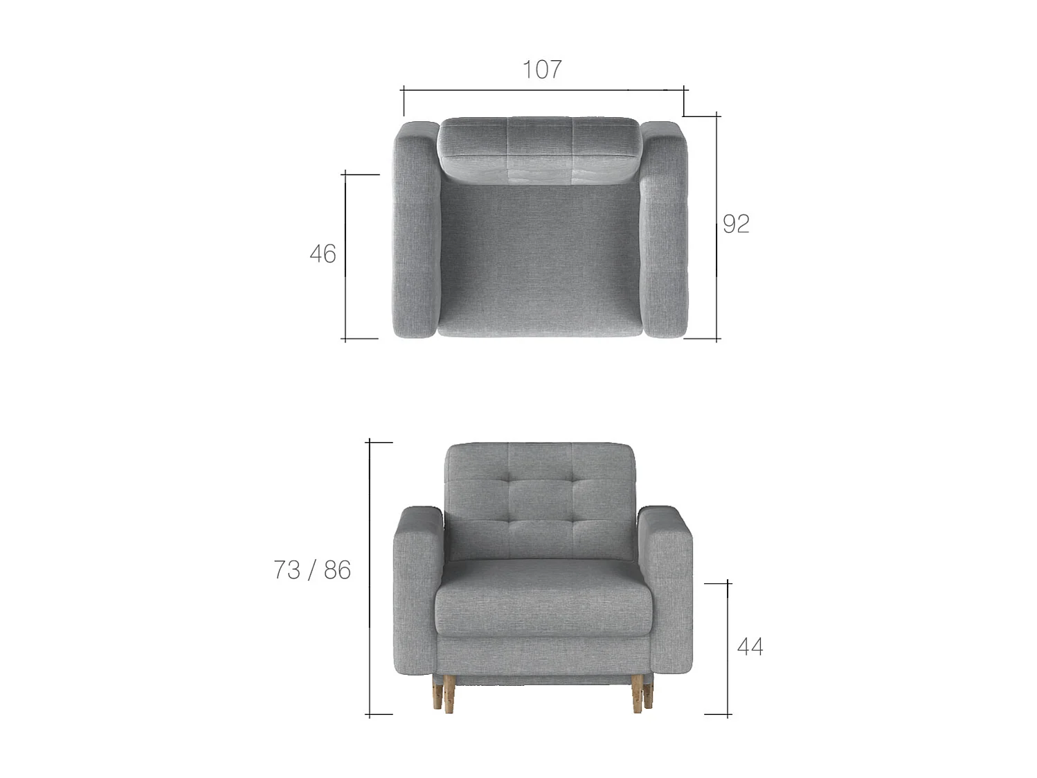 Fauteuil velours ANSKA-Bleu marine