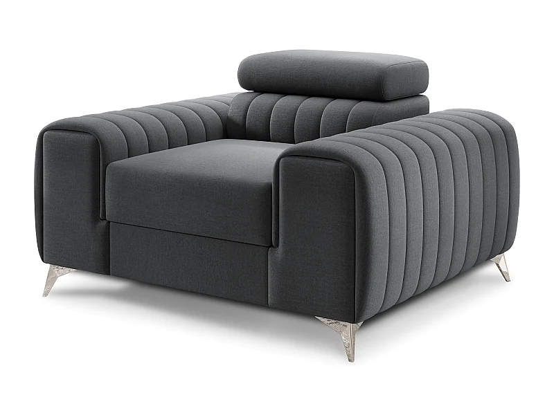 LOZA fluwelen fauteuil - Comfort en modern design-Kleur Houtskool grijs
