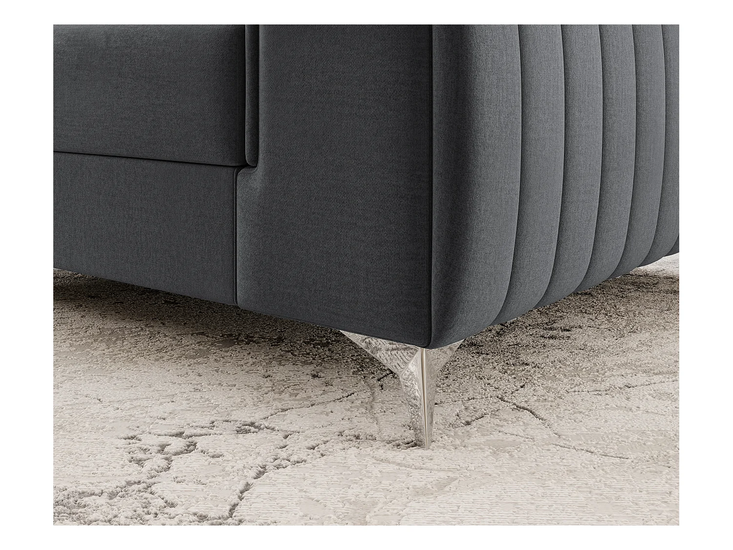 LOZA fluwelen fauteuil - Comfort en modern design-Kleur Houtskool grijs