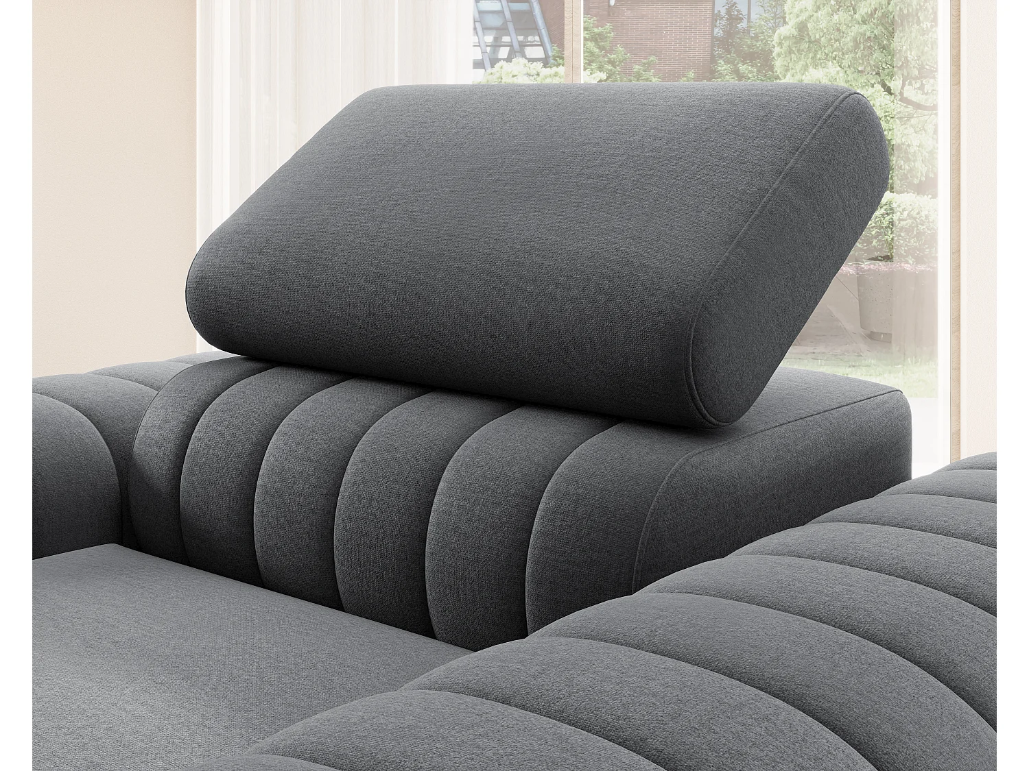 Fauteuil velours LOZA - Confort et design moderne-Gris anthracite