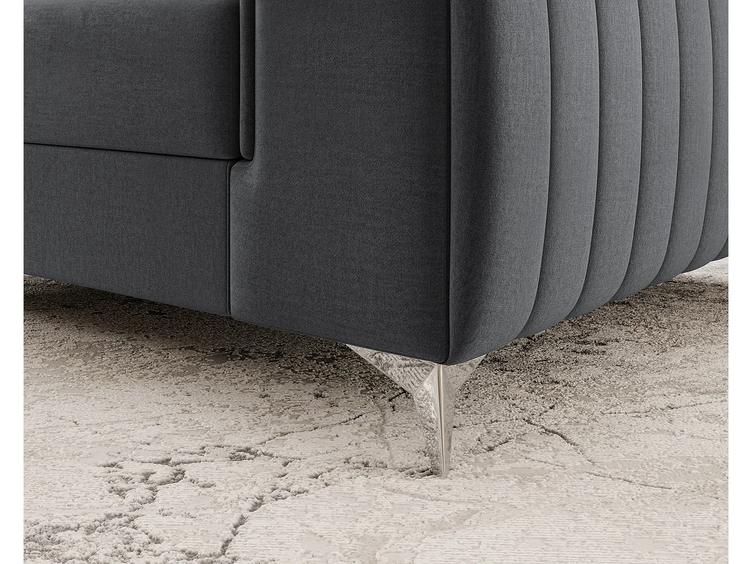 Fauteuil velours LOZA - Confort et design moderne-Gris anthracite