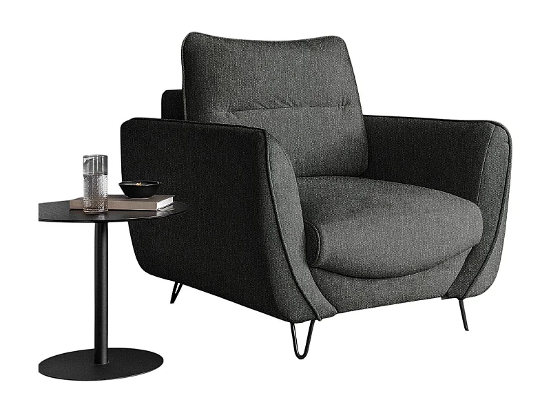 Fauteuil en tissu ZURIK – Élégance italienne et confort durable-Gris