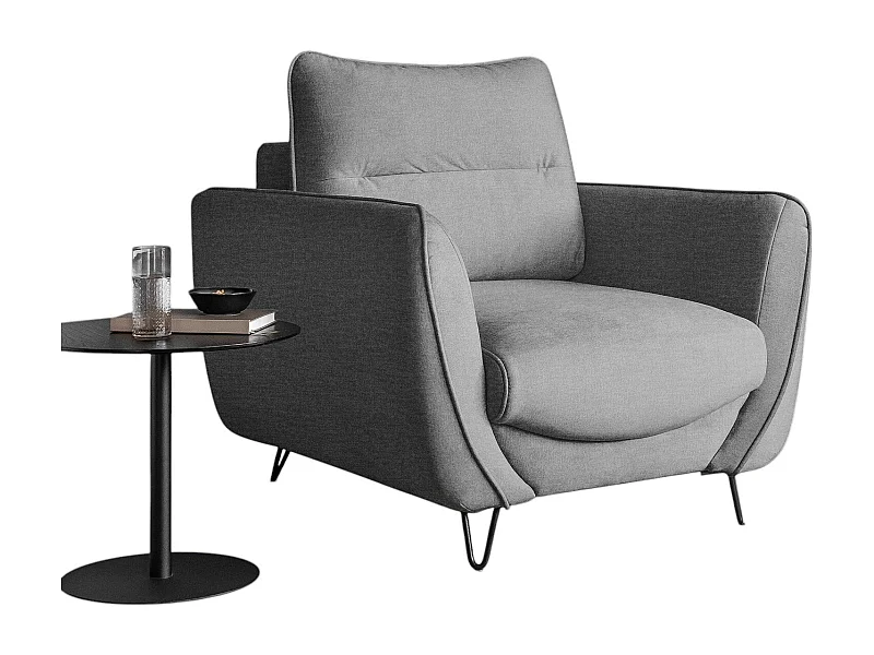 Fauteuil en velours ZURIK – Confort et style intemporel-Gris clair