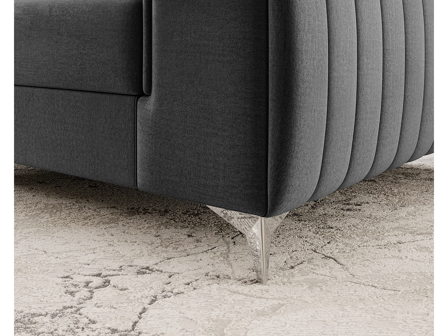 Fauteuil velours LOZA - Confort et design moderne-Gris foncé