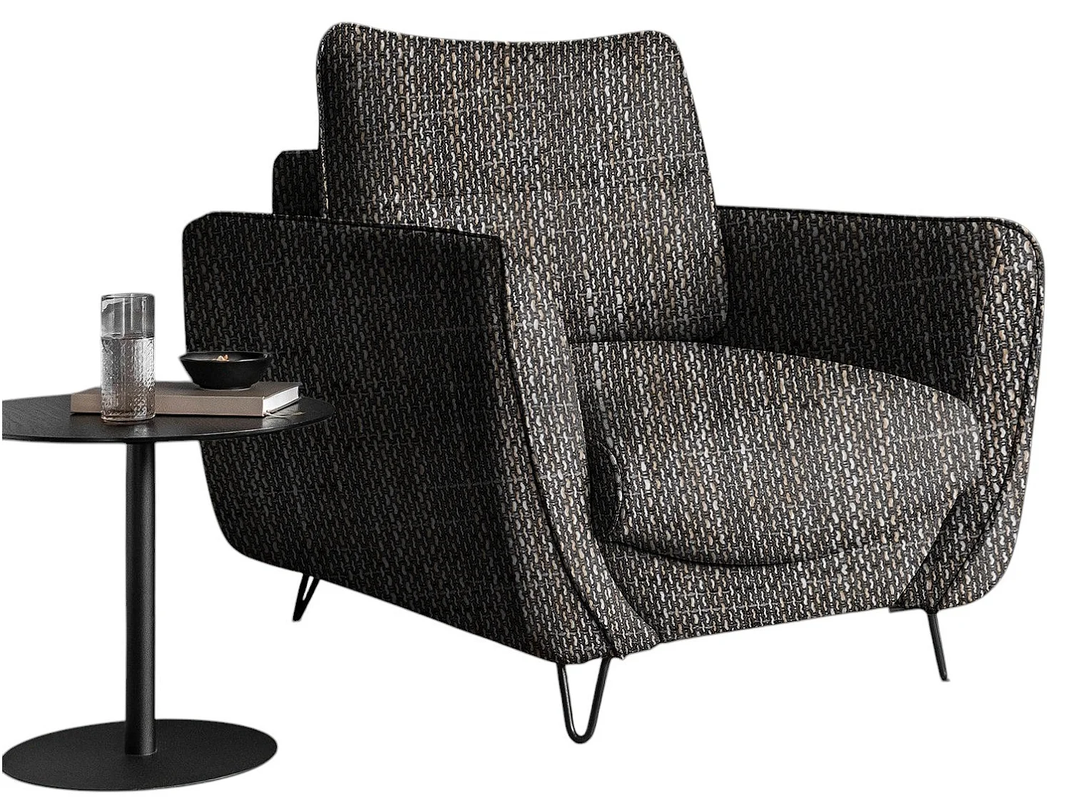 ZURIK stoffen fauteuil – Italiaanse elegantie en duurzaam comfort-Kleur Heide grijs