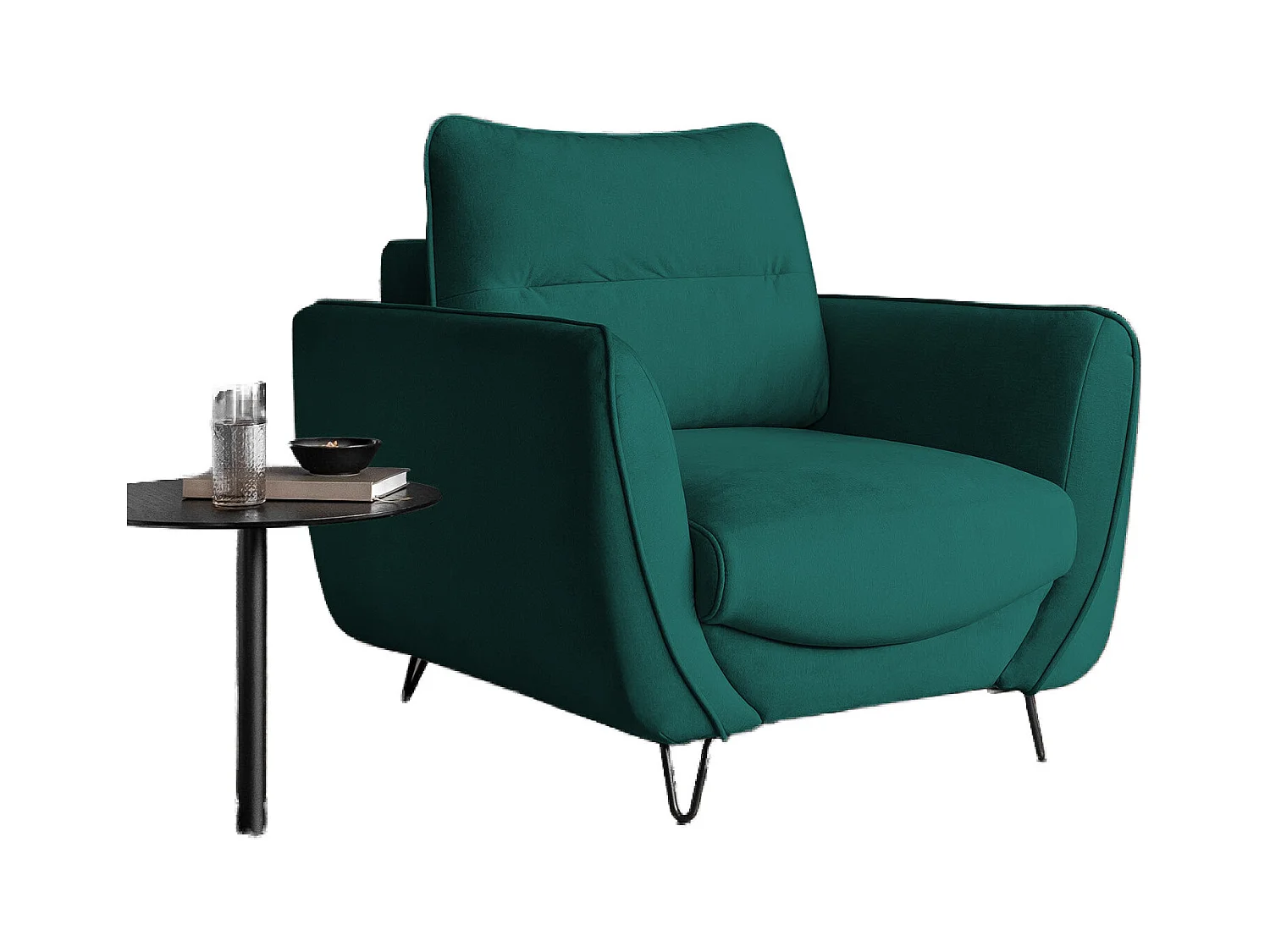 Fauteuil en velours ZURIK – Confort et style intemporel-Vert forêt