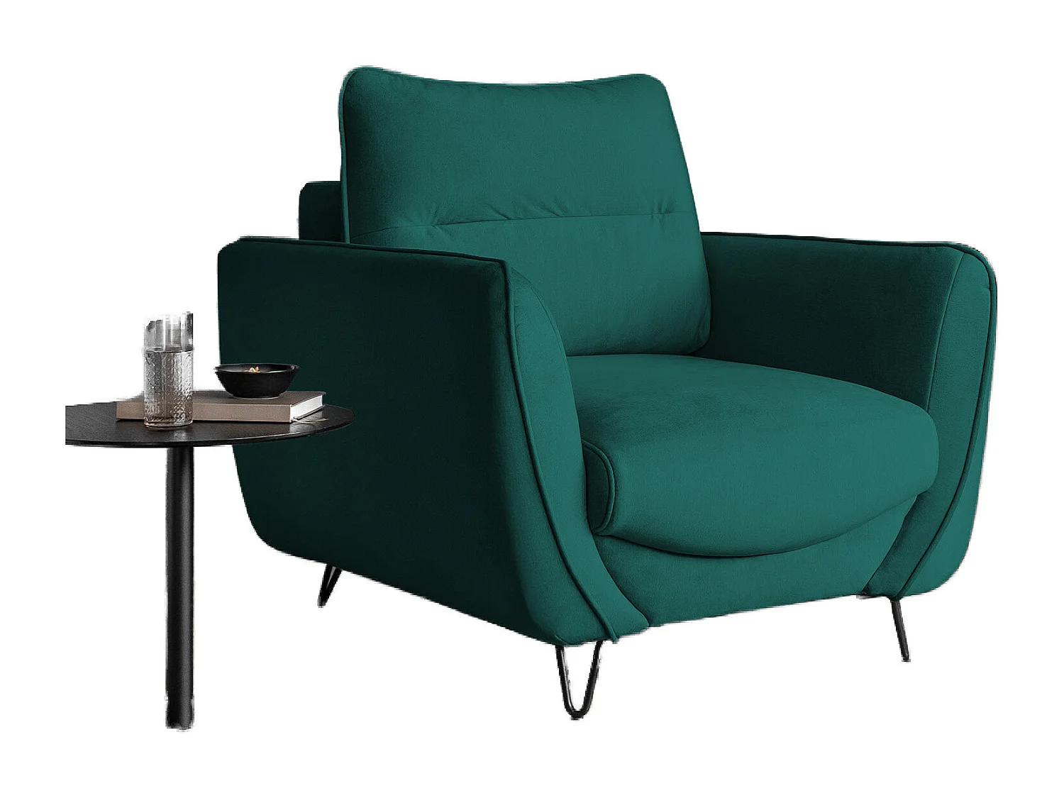 Fauteuil en velours ZURIK – Confort et style intemporel-Vert forêt