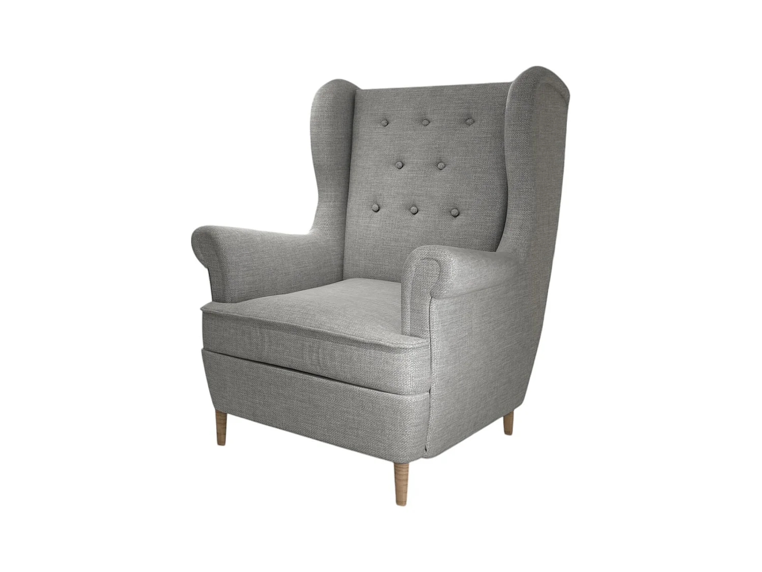 Fauteuil bergère LIZZI – Élégance intemporelle et confort royal-Gris clair chiné