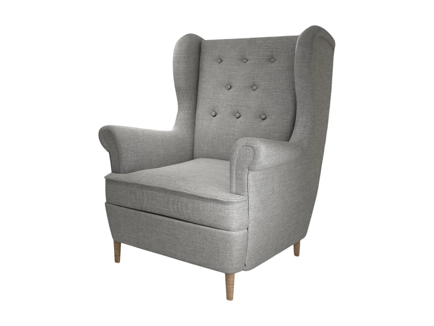 Fauteuil bergère LIZZI – Élégance intemporelle et confort royal-Gris clair chiné