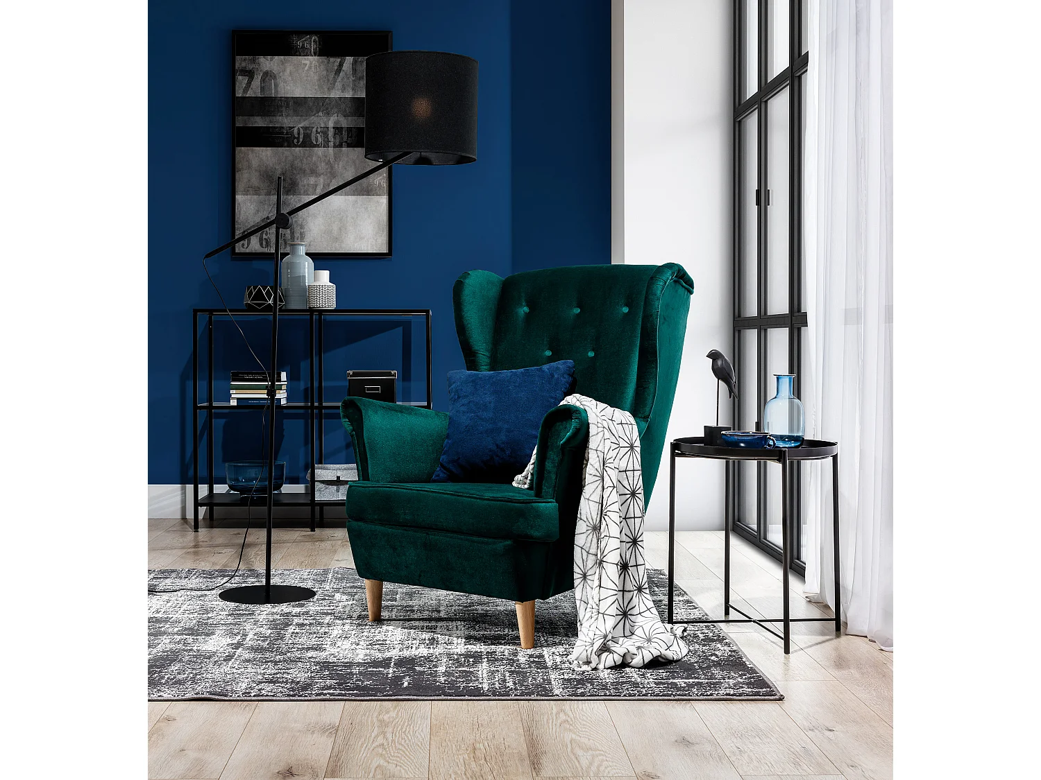 Fauteuil bergère LIZZI – Élégance intemporelle et confort royal-Gris clair chiné