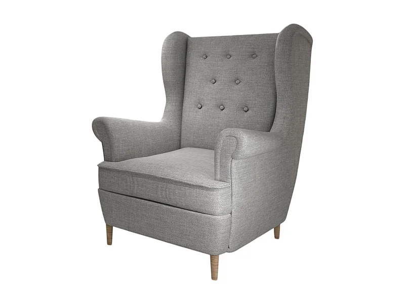 Fauteuil bergère LIZZI – Élégance intemporelle et confort royal-Gris clair chiné