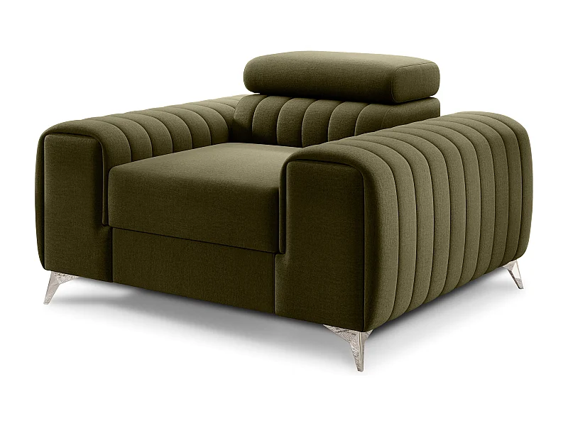 Fauteuil velours LOZA - Confort et design moderne-Vert olive