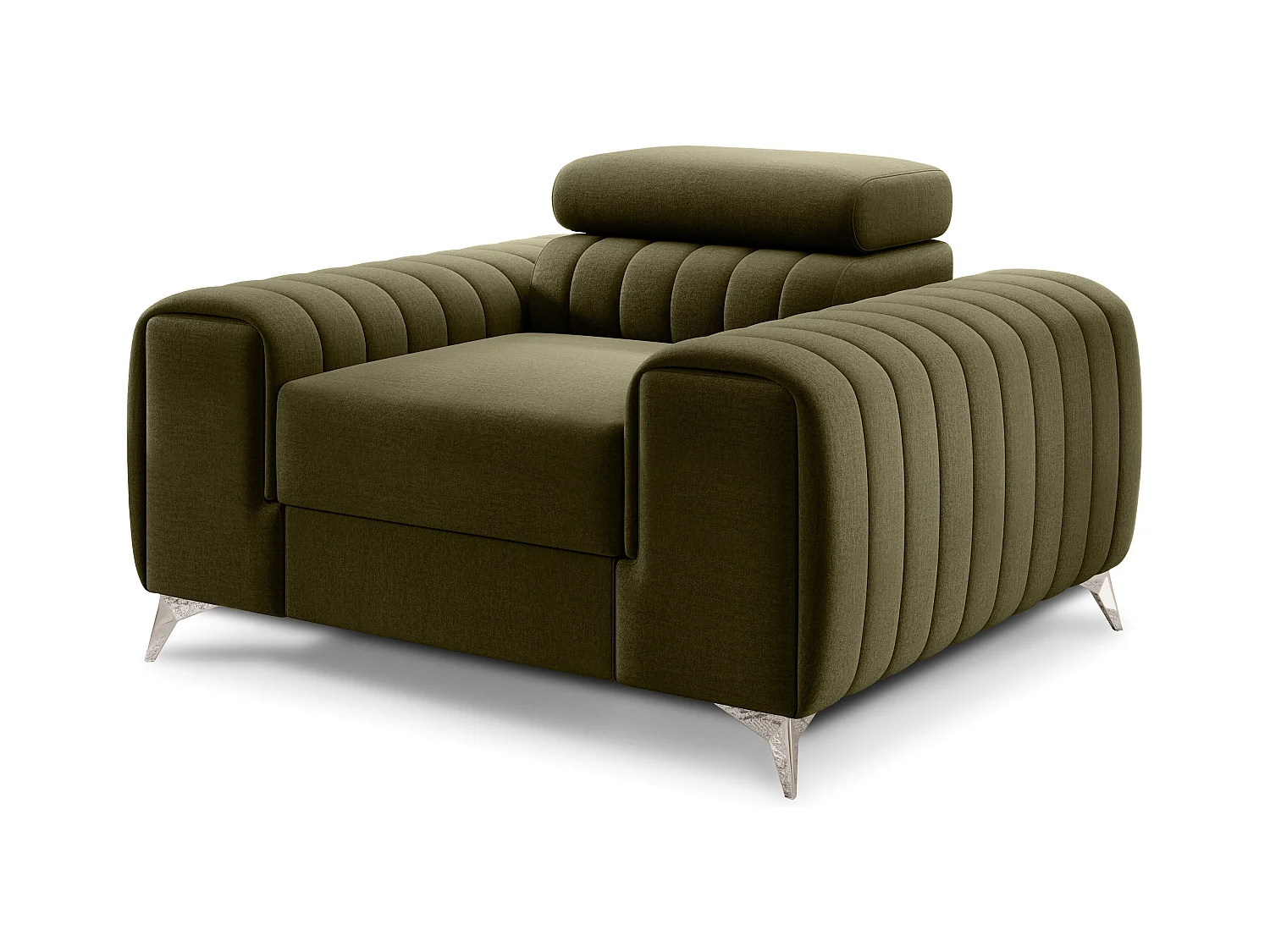 Fauteuil velours LOZA - Confort et design moderne-Vert olive