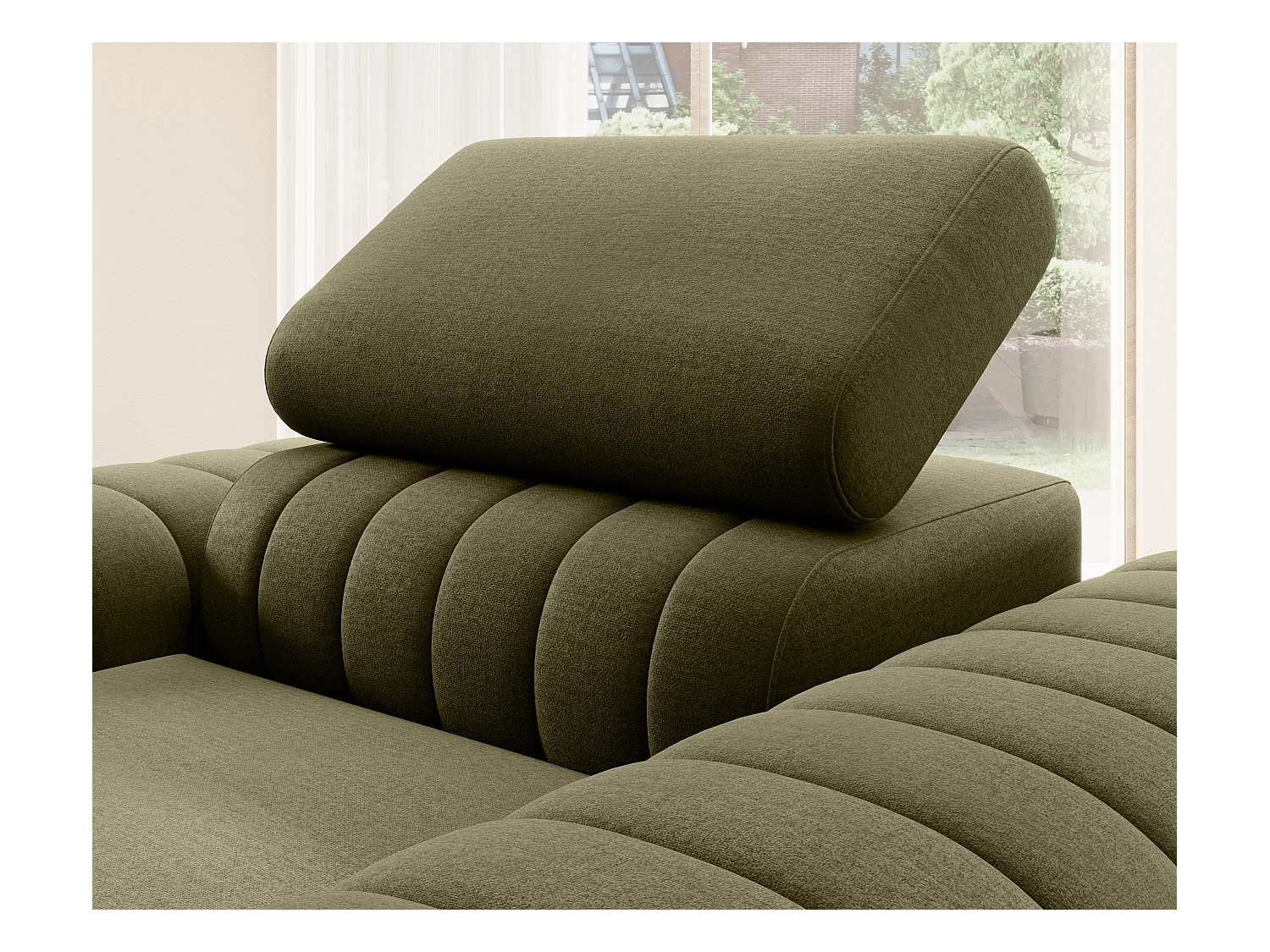 Fauteuil velours LOZA - Confort et design moderne-Vert olive