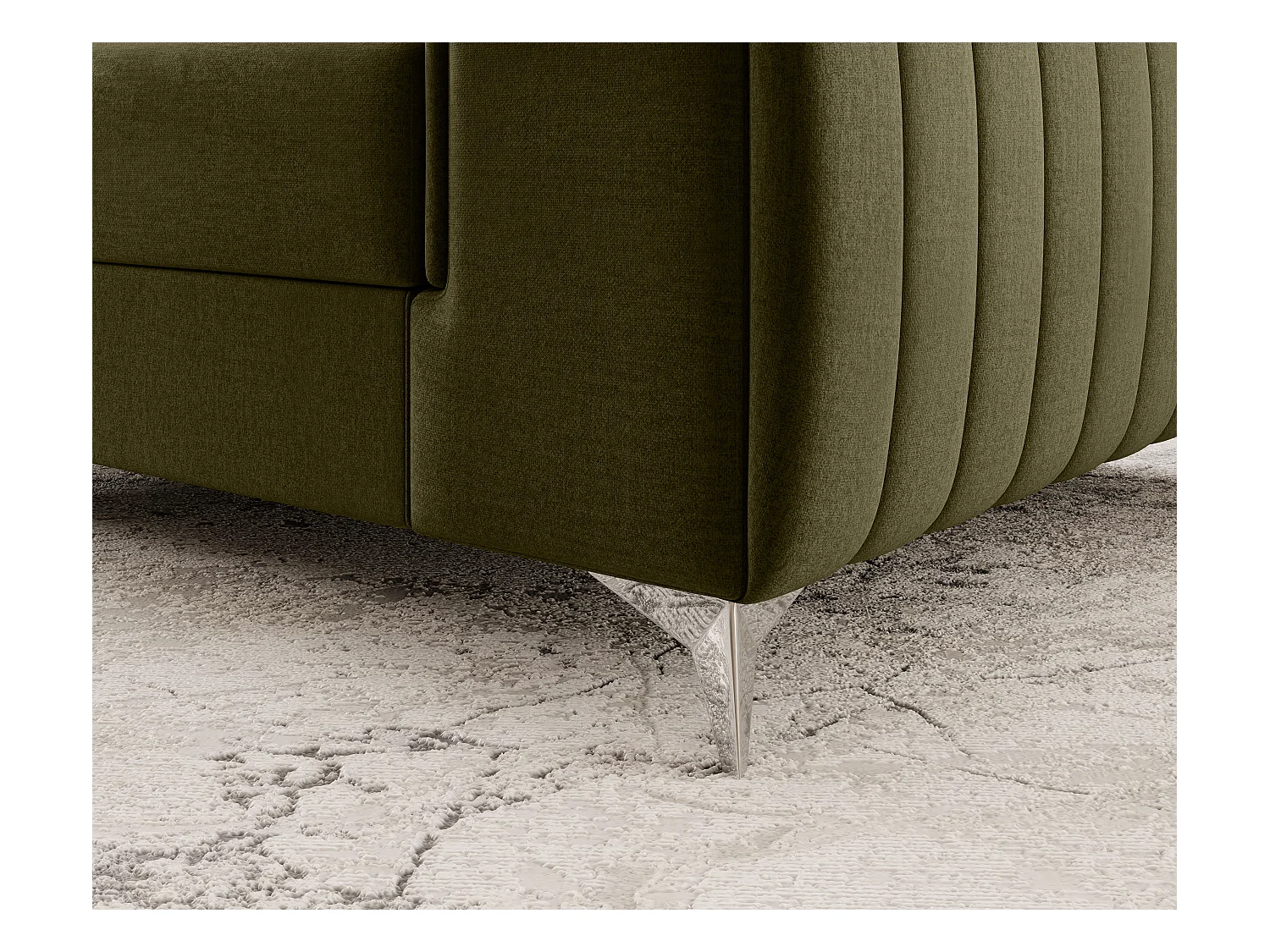 Fauteuil velours LOZA - Confort et design moderne-Vert olive