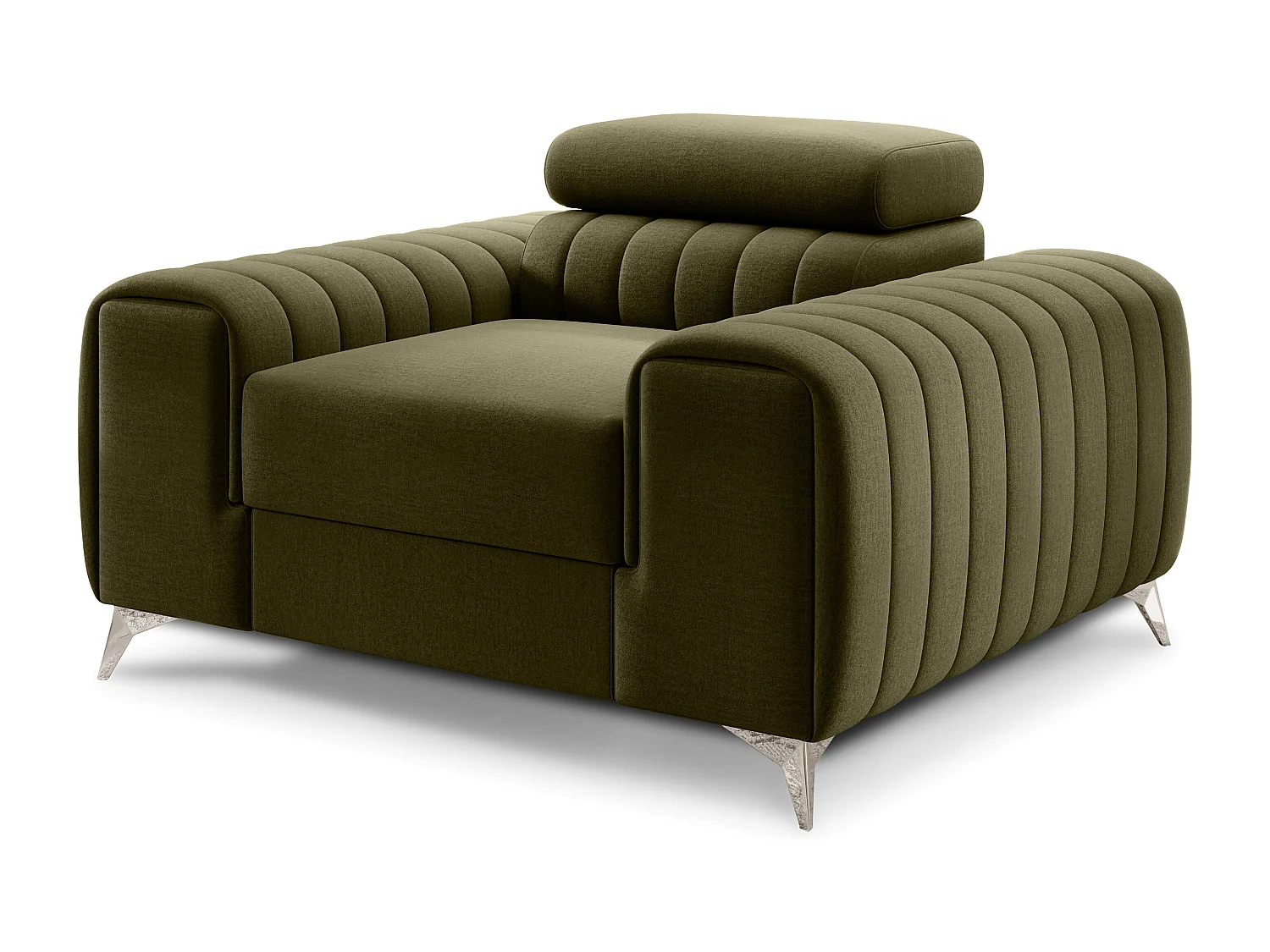Fauteuil velours LOZA - Confort et design moderne-Vert olive