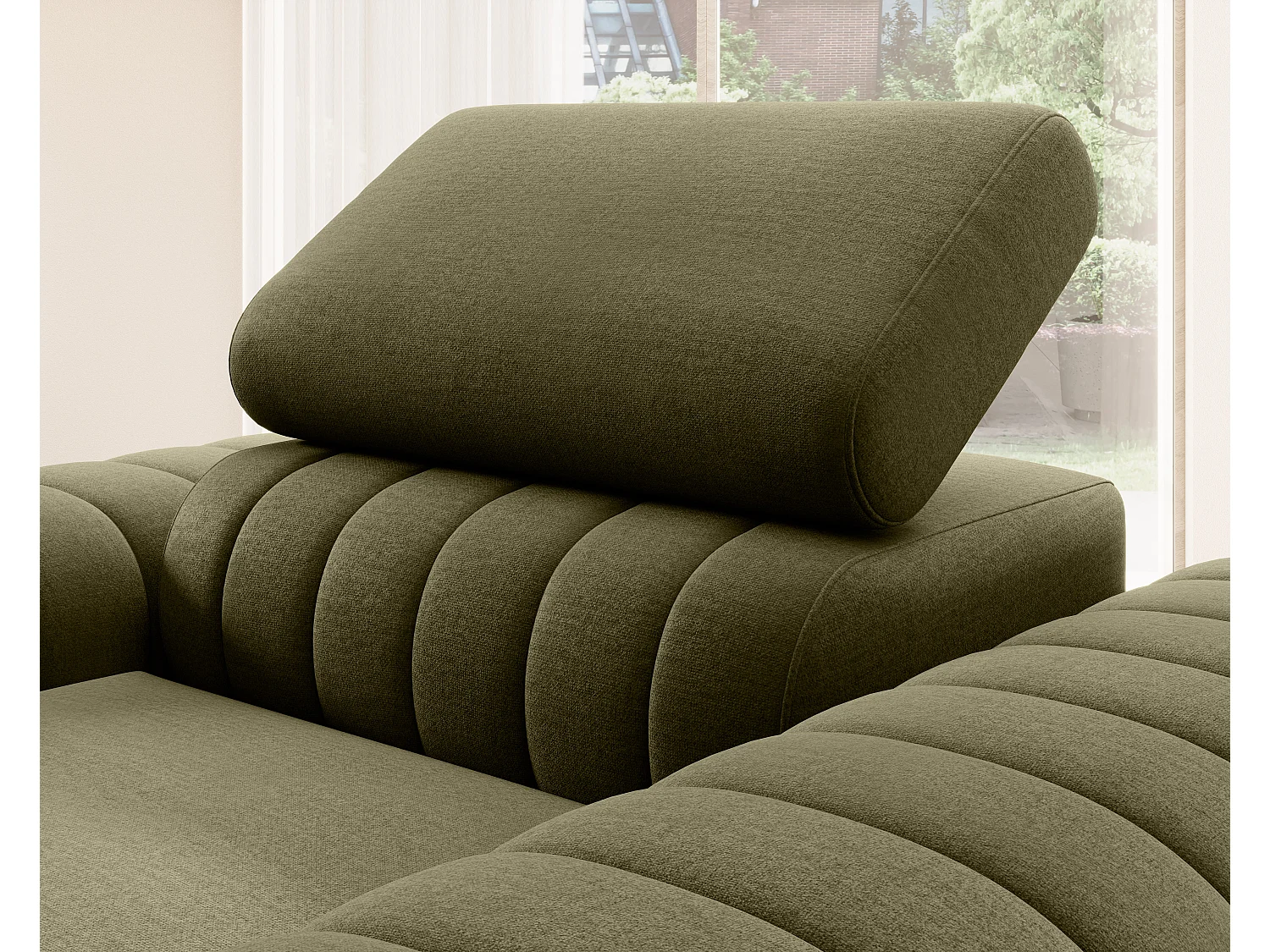 Fauteuil velours LOZA - Confort et design moderne-Vert olive