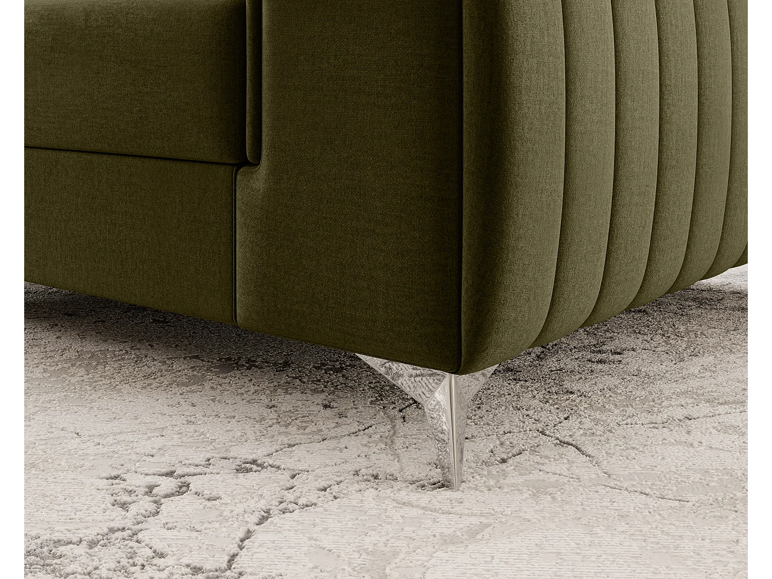 Fauteuil velours LOZA - Confort et design moderne-Vert olive