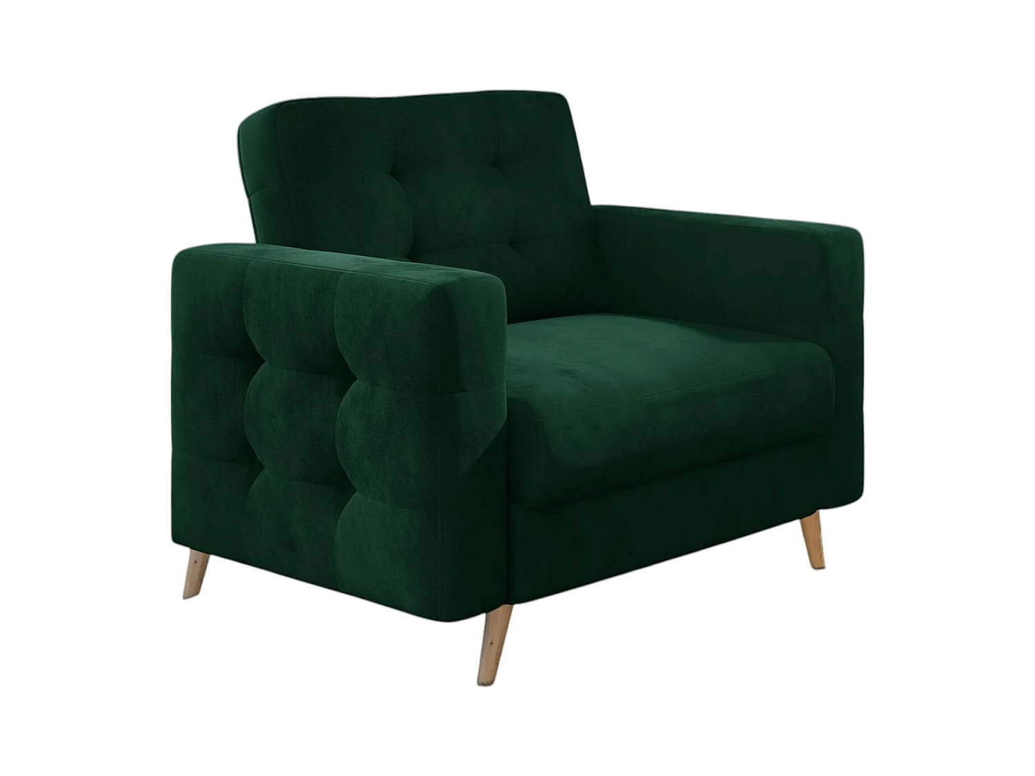 Fauteuil velours ANSKA-Vert forêt
