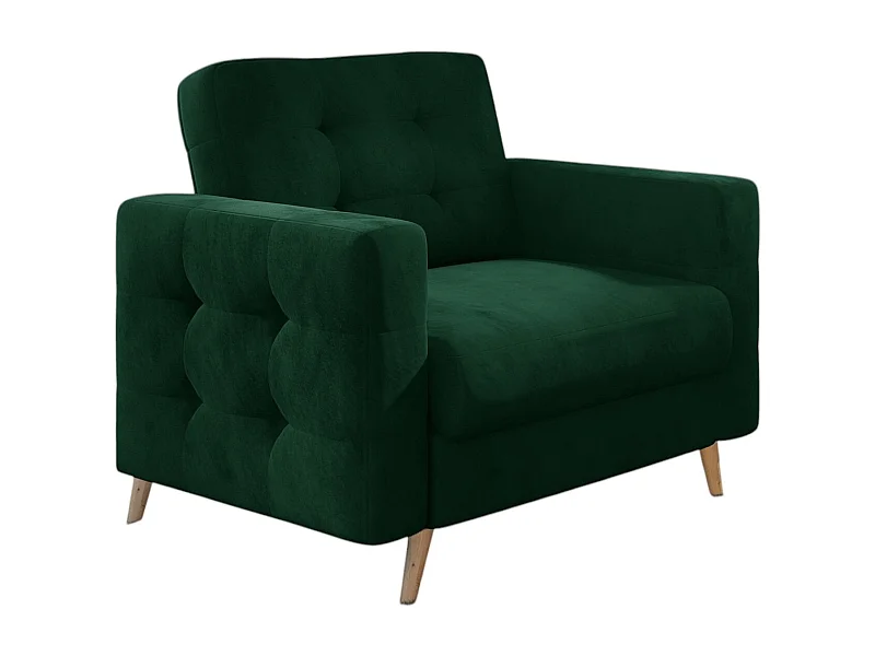 Fauteuil velours ANSKA-Vert forêt