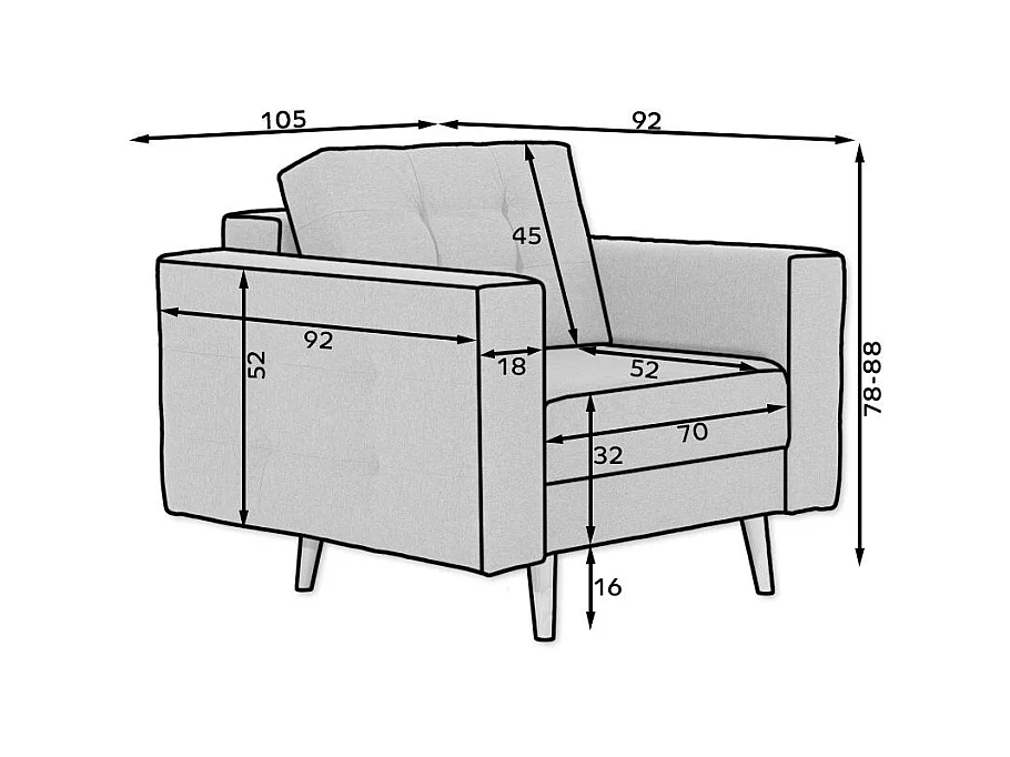 Fauteuil velours ANSKA-Vert