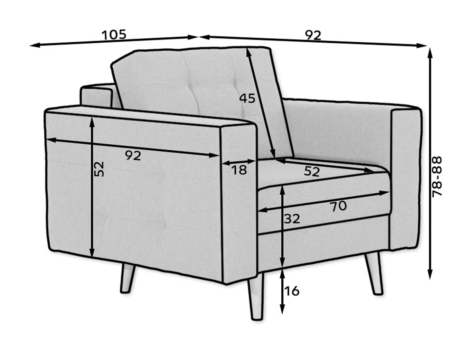 Fauteuil velours ANSKA-Vert