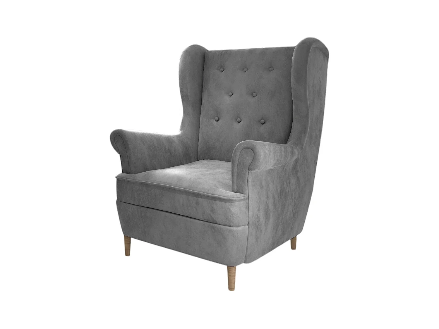 Fauteuil bergère LIZZI – Élégance intemporelle et confort royal-Gris clair