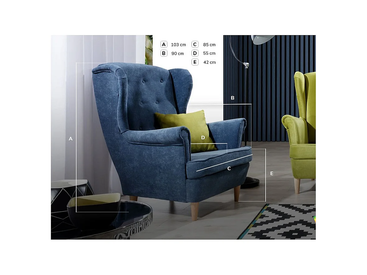 Fauteuil bergère LIZZI – Élégance intemporelle et confort royal-Gris clair