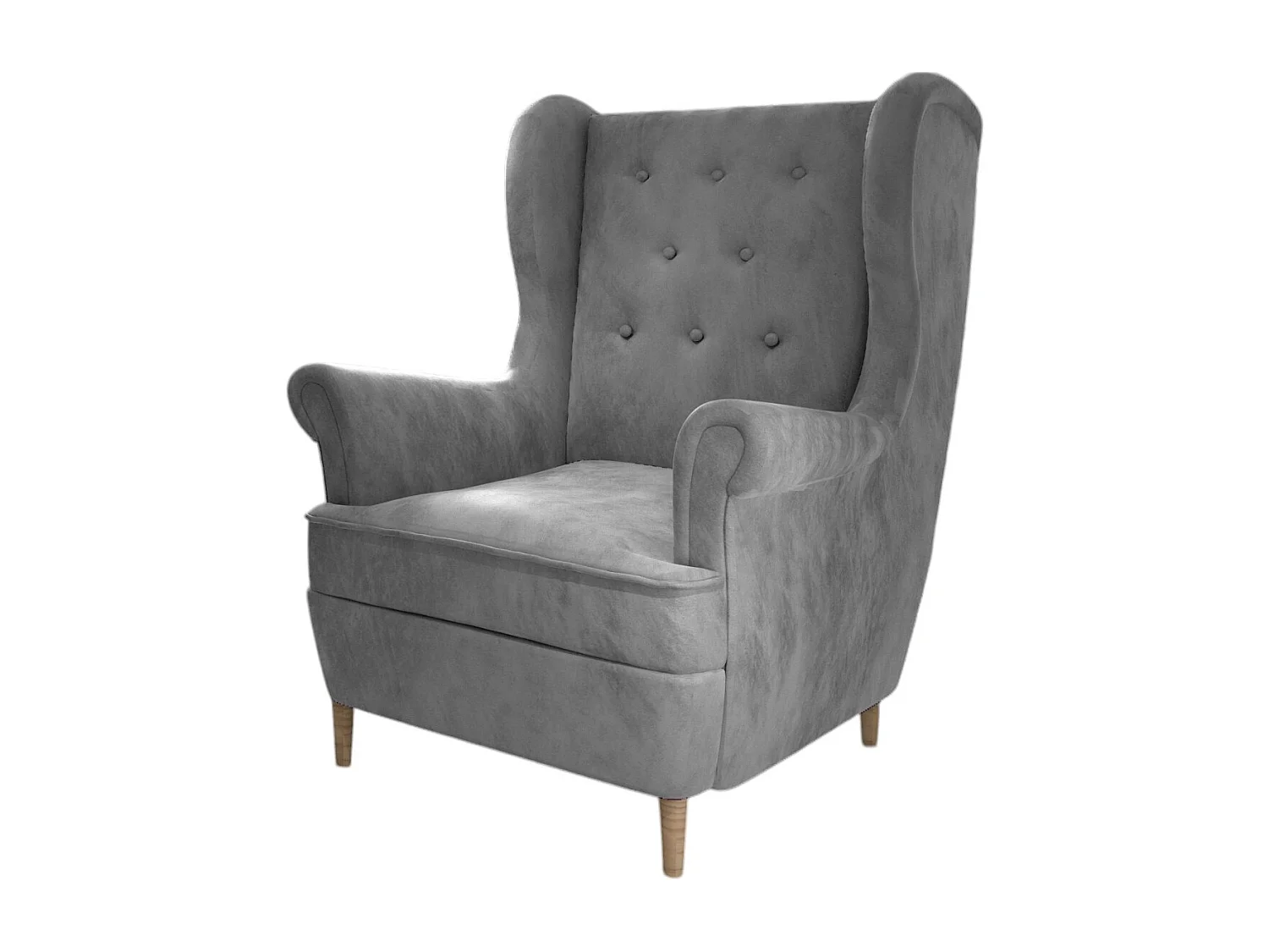 Fauteuil bergère LIZZI – Élégance intemporelle et confort royal-Gris clair