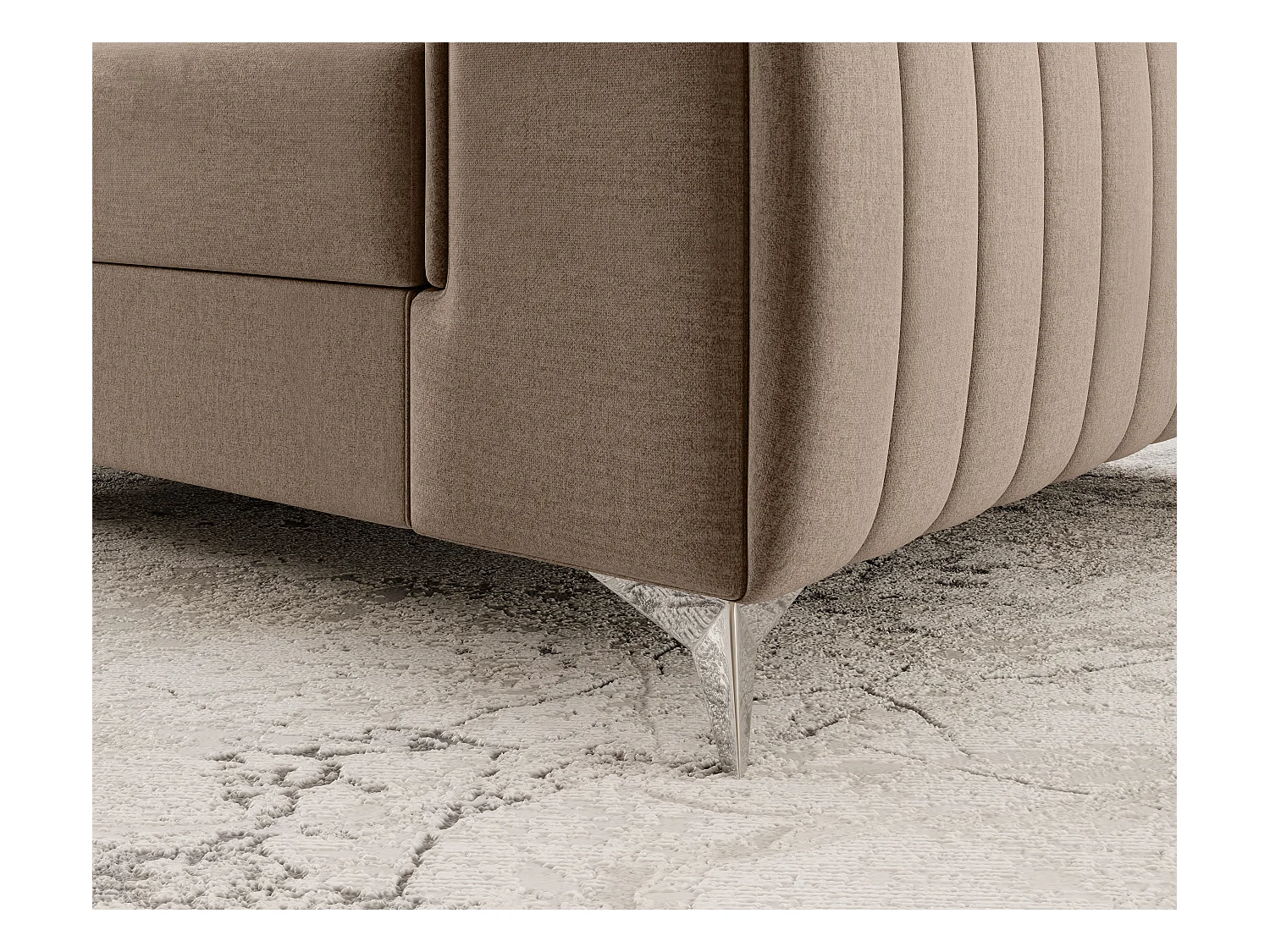 LOZA fluwelen fauteuil - Comfort en modern design-Kleur Beige