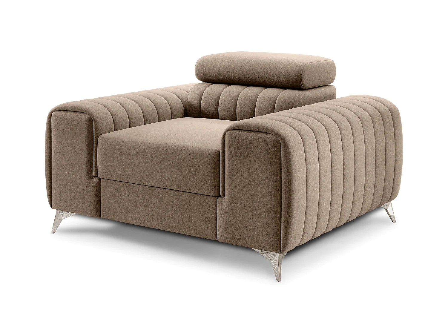 Fauteuil velours LOZA - Confort et design moderne-Beige