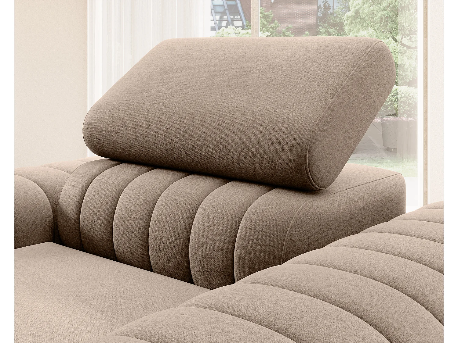 Fauteuil velours LOZA - Confort et design moderne-Beige