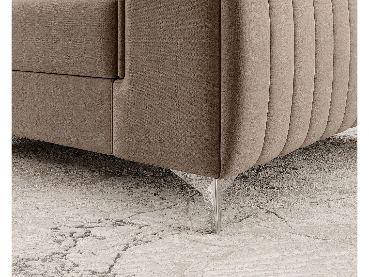 Fauteuil velours LOZA - Confort et design moderne-Beige