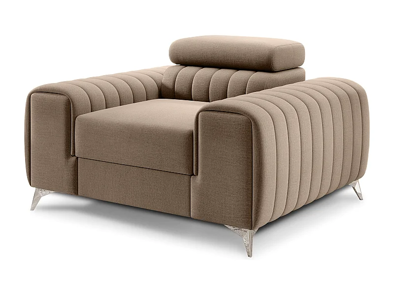 Fauteuil velours LOZA - Confort et design moderne-Beige
