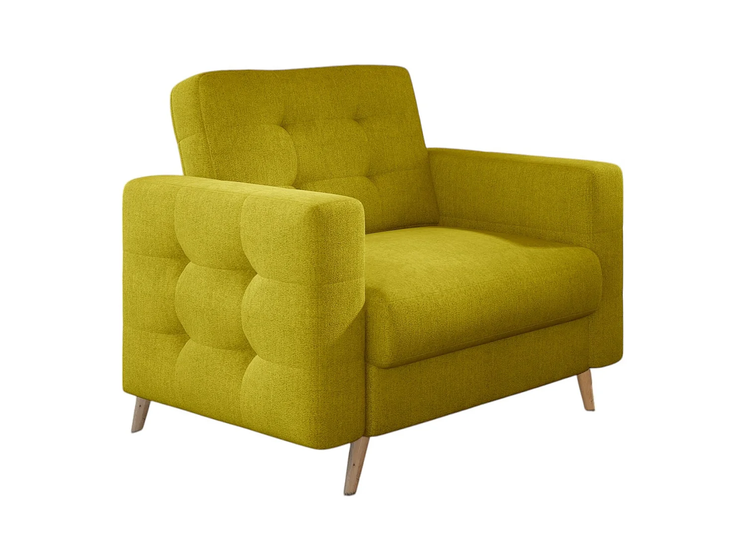 Fauteuil tissu ANSKA-Jaune moutarde